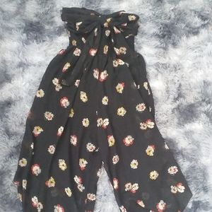 Fire L.A. Floral strapless romper